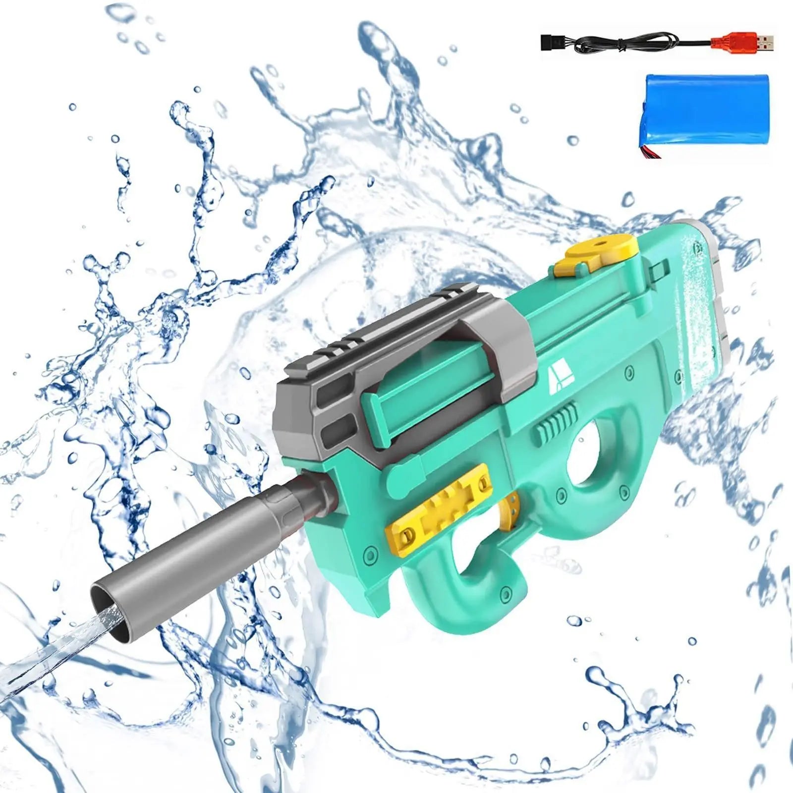 New P90 Electric Water Gun High-Tech Kids Toys Outdoor Beach Pool Large Capacity Summer Gel Blasting Water Gun For Adults Mytrendss