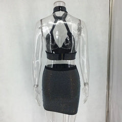 Women Diamonds Two Piece Set Dress - Mytrendss