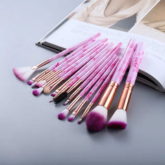 15 Marbled Design Makeup Brushes Set Mytrendss