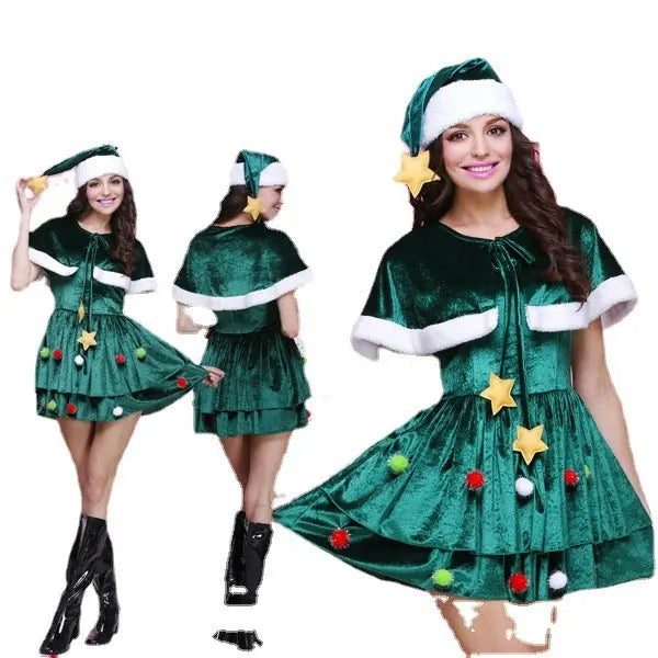 Christmas Clothing Green Christmas Tree Dress - Mytrendss