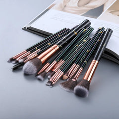 15 Marbled Design Makeup Brushes Set Mytrendss