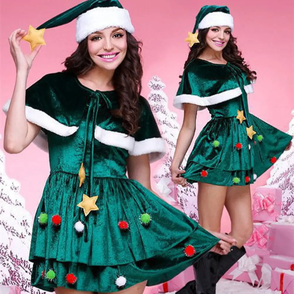 Christmas Clothing Green Christmas Tree Dress - Mytrendss