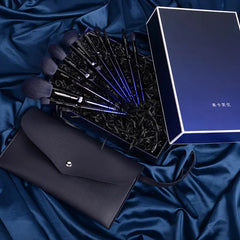 Blue 10 Makeup Brushes Set - Mytrendss