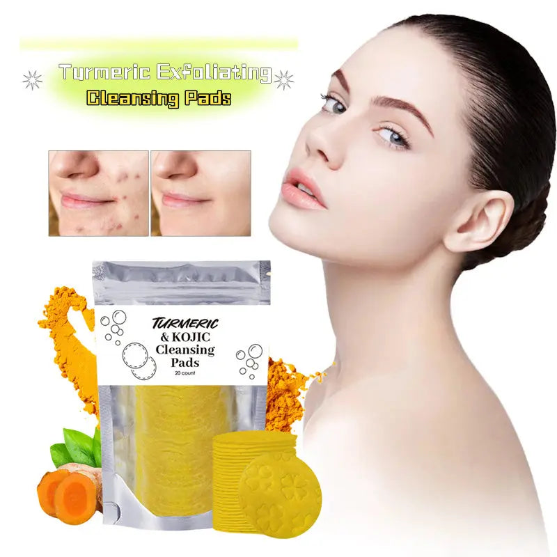 Turmeric Exfoliating Cleansing Pads Compressed Facial Sponges Skin Care Tools For Face Clogged Pores Excess Oil Cleansing Mytrendss