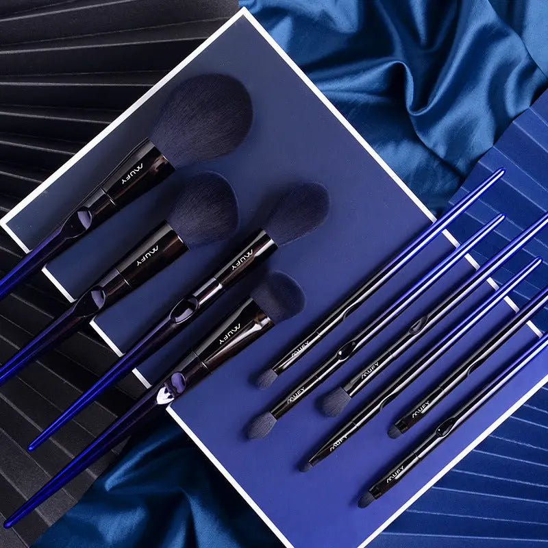 Blue 10 Makeup Brushes Set - Mytrendss