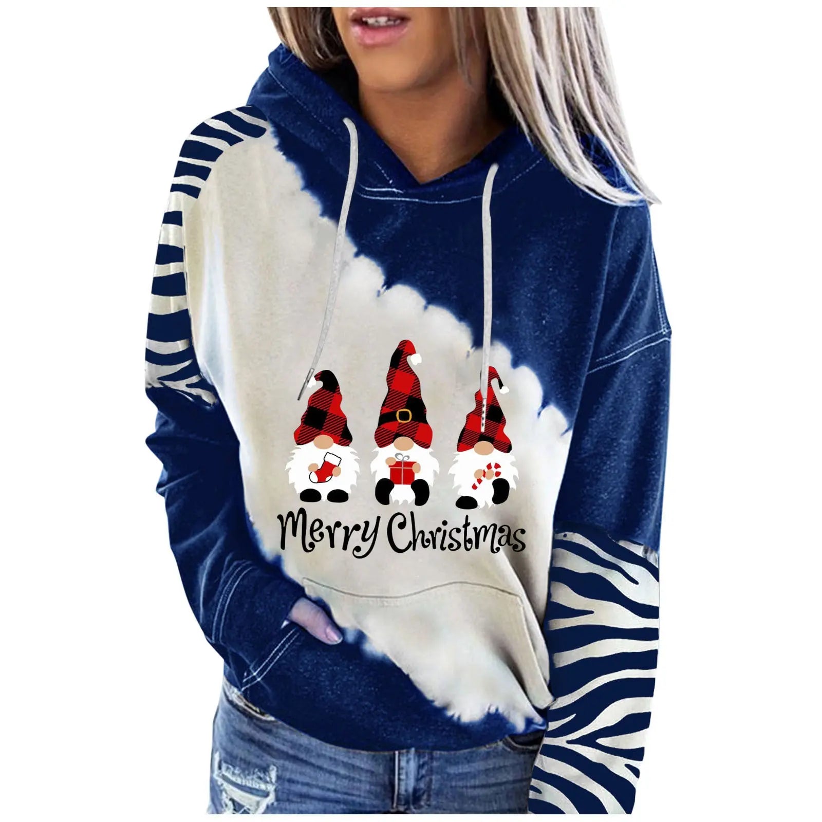 Autumn And Winter Cap Goes Together Color Christmas Print Hoodie - Mytrendss