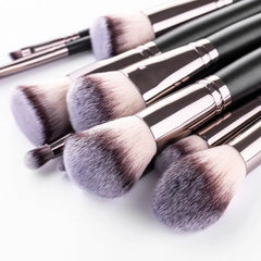 15 Makeup Brushes Set Full Set Matte Black Makeup Tools Mytrendss