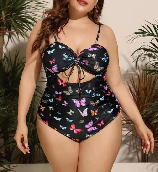 Fat Woman One Piece Print Plus Fat Swimsuit Mytrendss