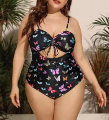 Fat Woman One Piece Print Plus Fat Swimsuit Mytrendss