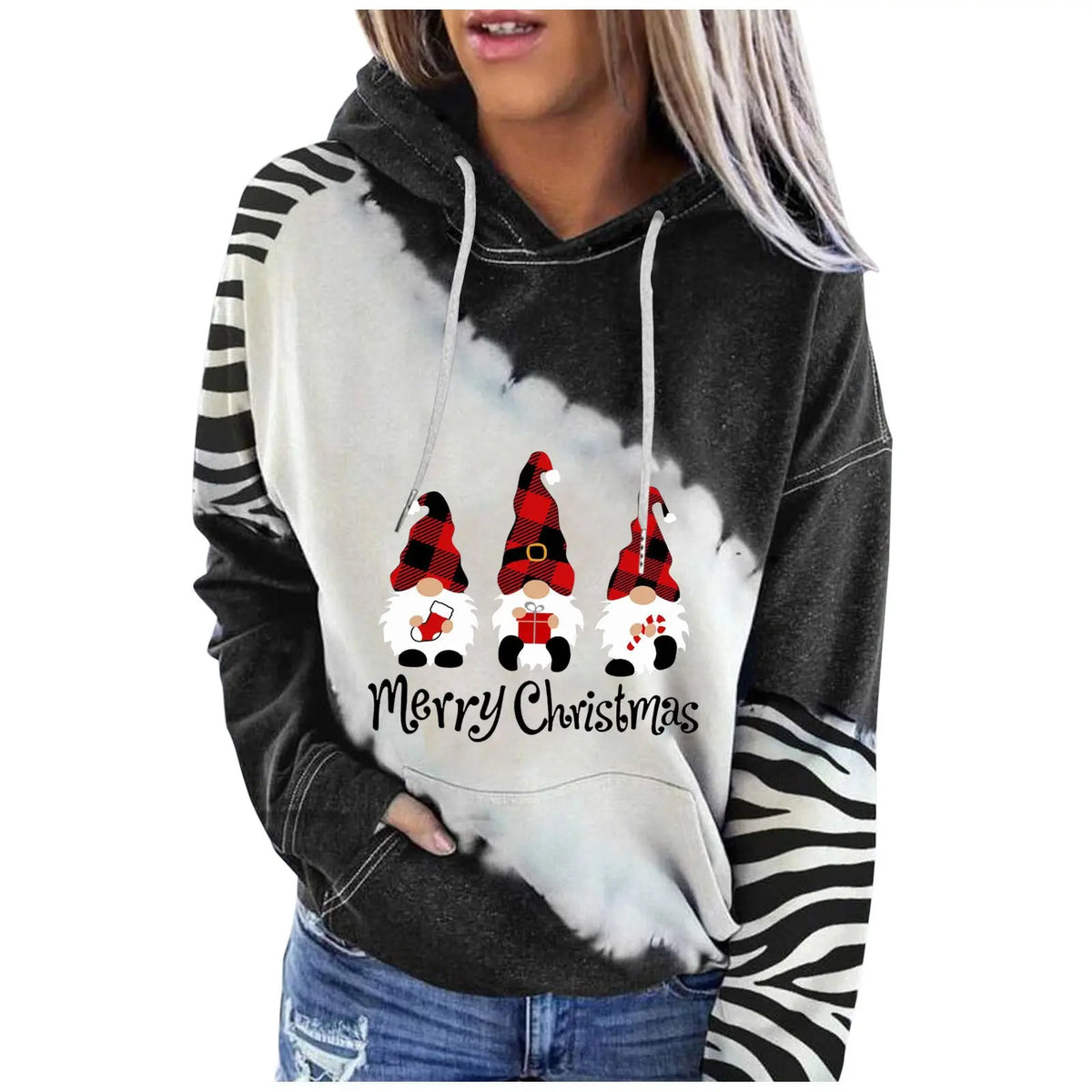 Autumn And Winter Cap Goes Together Color Christmas Print Hoodie - Mytrendss