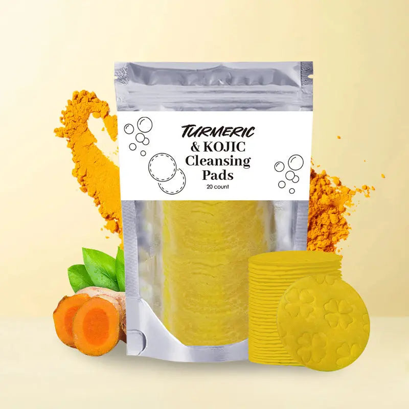 Turmeric Exfoliating Cleansing Pads Compressed Facial Sponges Skin Care Tools For Face Clogged Pores Excess Oil Cleansing Mytrendss