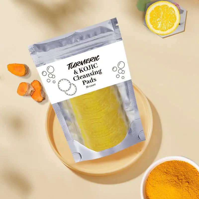 Turmeric Exfoliating Cleansing Pads Compressed Facial Sponges Skin Care Tools For Face Clogged Pores Excess Oil Cleansing Mytrendss