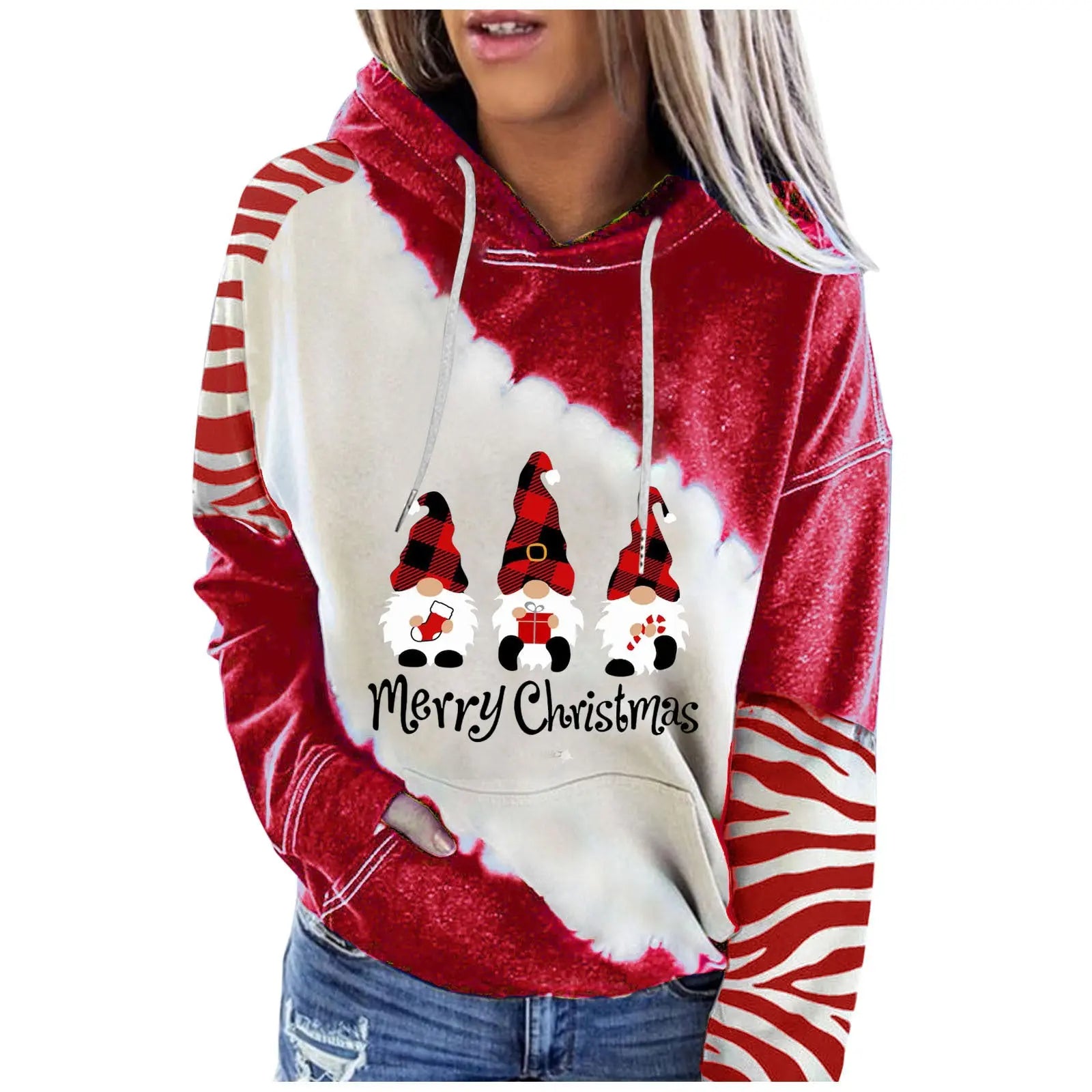 Autumn And Winter Cap Goes Together Color Christmas Print Hoodie - Mytrendss